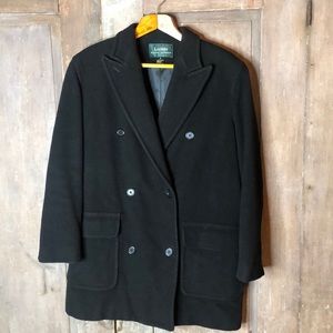 LAUREN RALPH LAUREN classic black double breasted wool coat